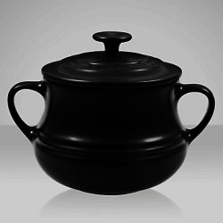 Le Creuset Stoneware Soup Bowls, Set of 2 Satin Black